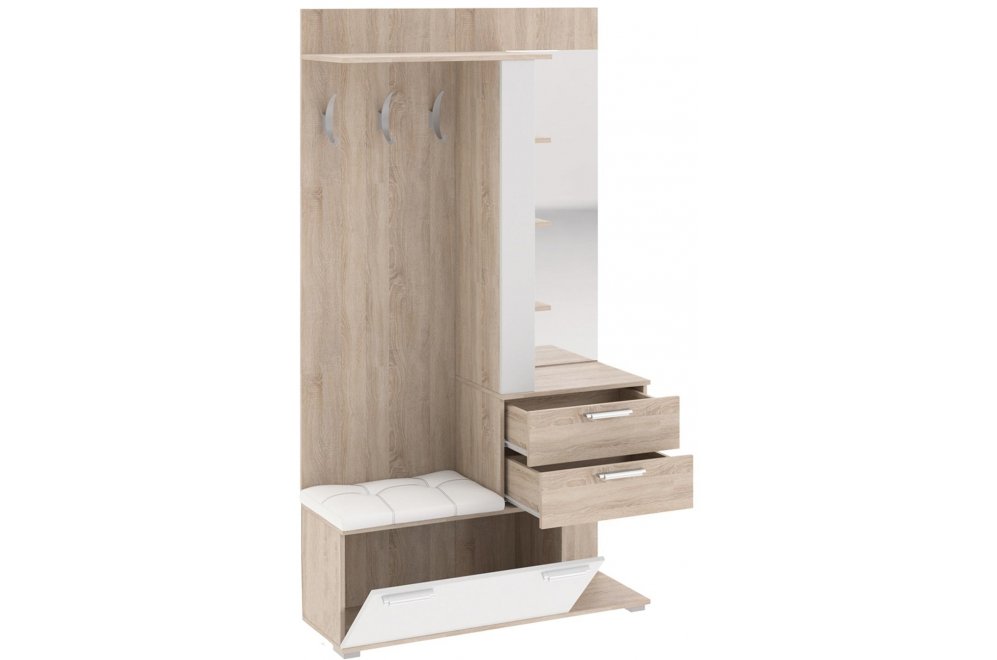 Прихожая Эрика дуб сонома / белый  - Уцененный экземпляр