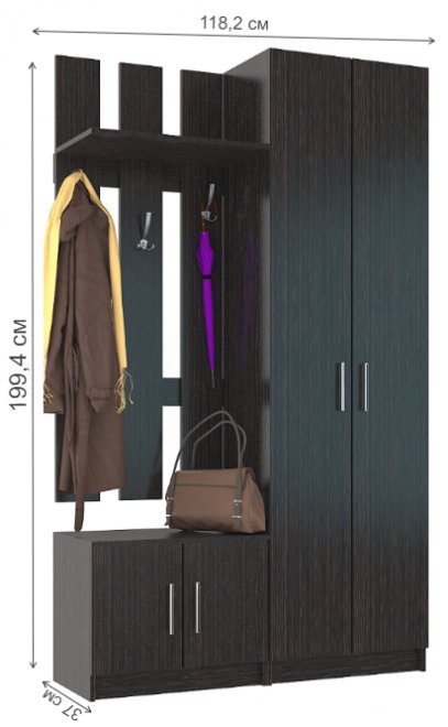 Готовая прихожая Хай-тек венге