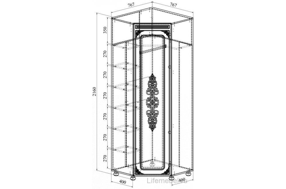Модульная прихожая Ассоль АС-055 белое дерево (К)