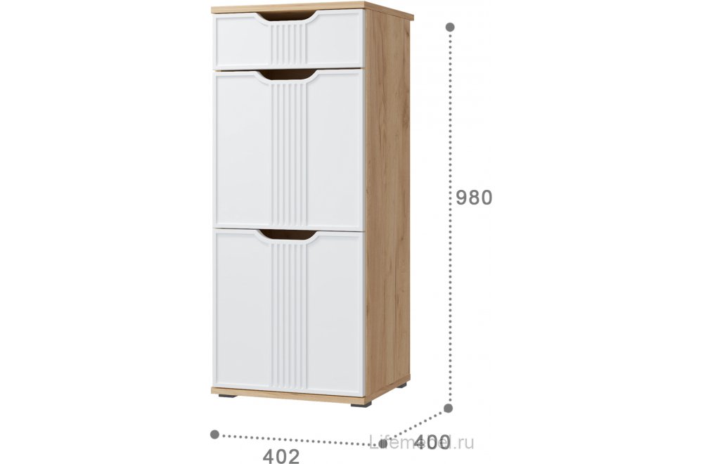 Модульная прихожая Эмилия дуб крафт золотой / меренга комплектация 5 (К)