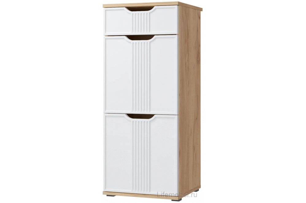 Модульная прихожая Эмилия ЭЛ-002 дуб крафт золотой / меренга комплектация 1 (К)