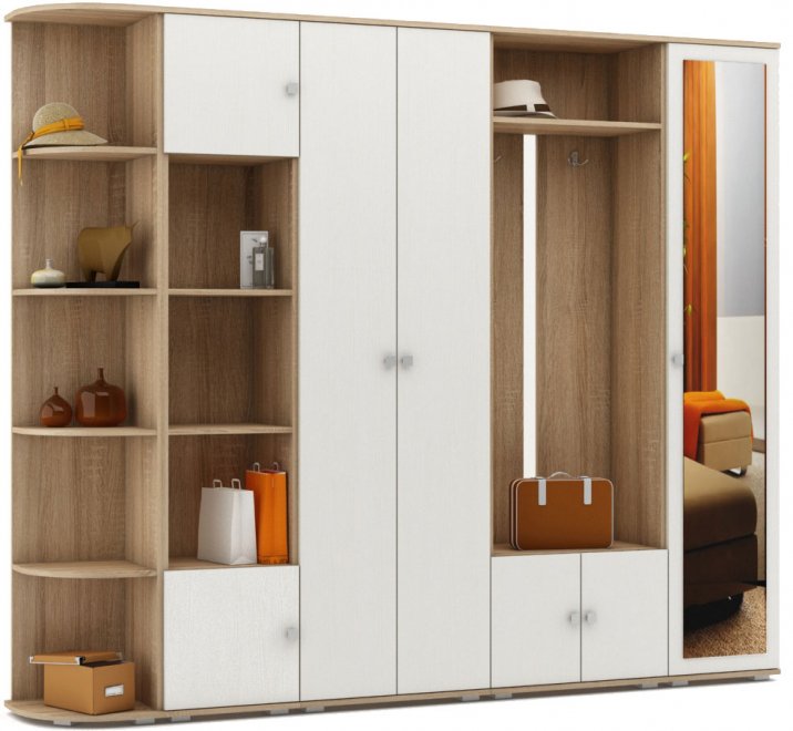 Модульная прихожая Тунис-6 дуб сонома / белый