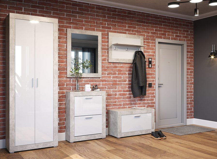 Модульная прихожая Миранда atelier / белый глянец