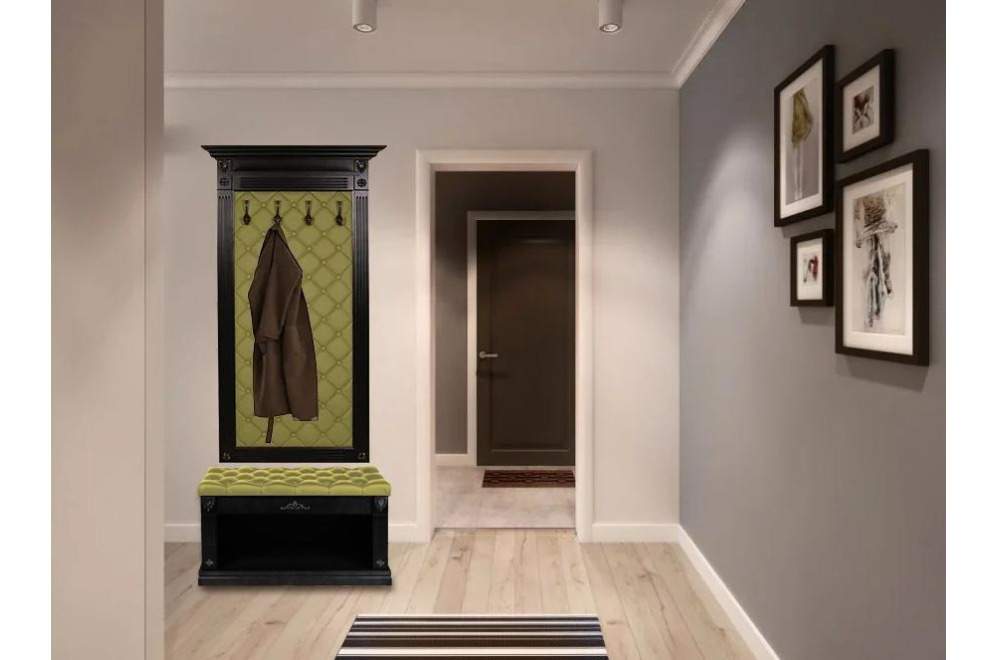 Модульная прихожая Сильвия 1 экокожа оливковая / венге