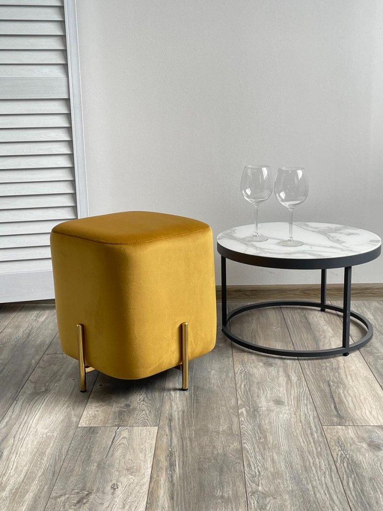 Пуф Ares bluvel-68 yellow / gold