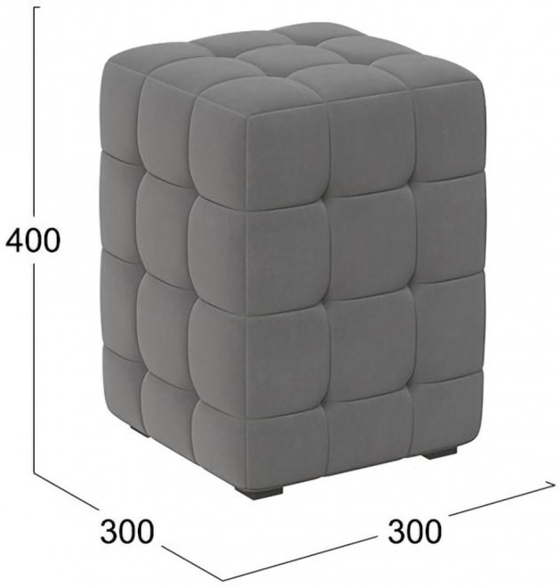 Пуф Аристо велюр серый