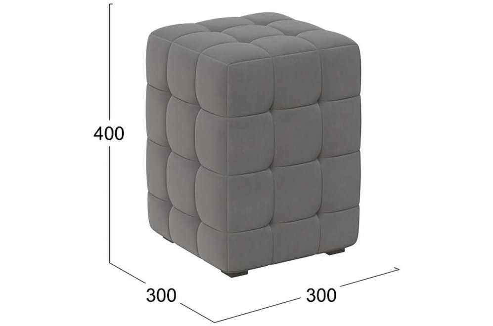 Пуф Аристо велюр серый
