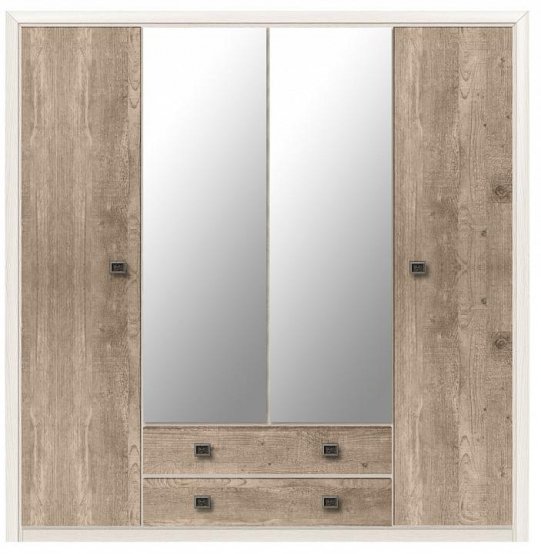 Шкаф четырехдверный Коен SZF4D2S ясень снежный / сосна натуральная