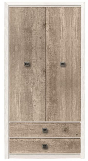 Шкаф двухдверный Коен SZF2D2S ясень снежный / сосна натуральная