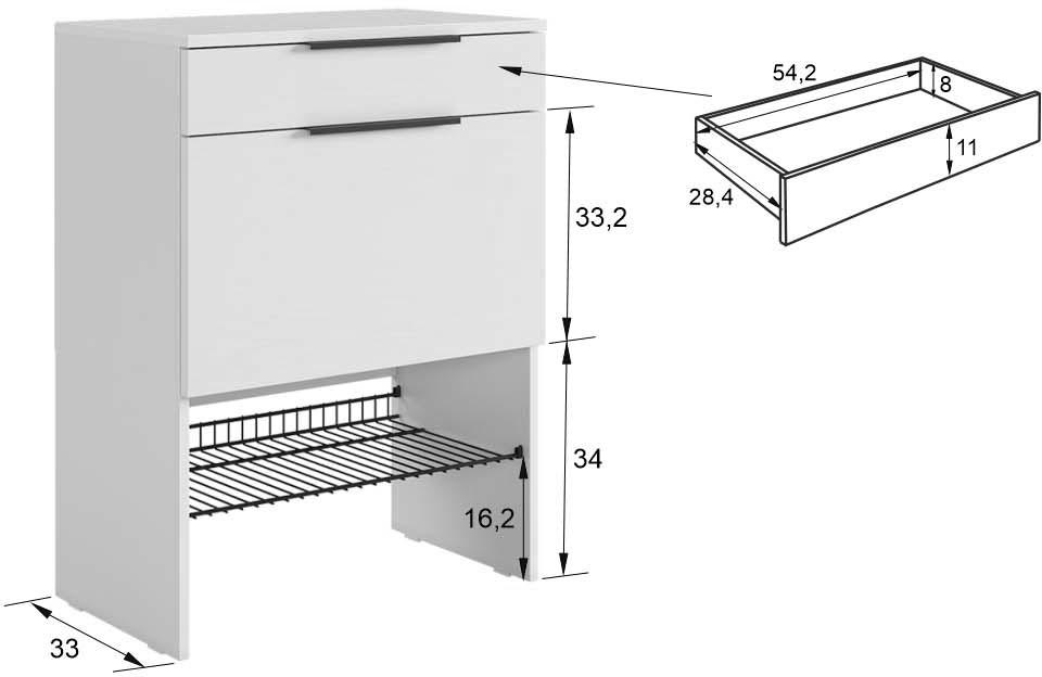 Обувница Баско графит / дуб крафт золотой