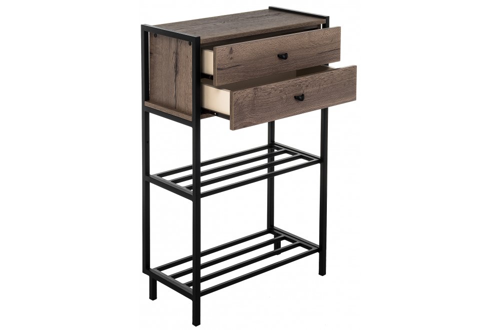 Обувница Диана дуб галифакс / черный матовый