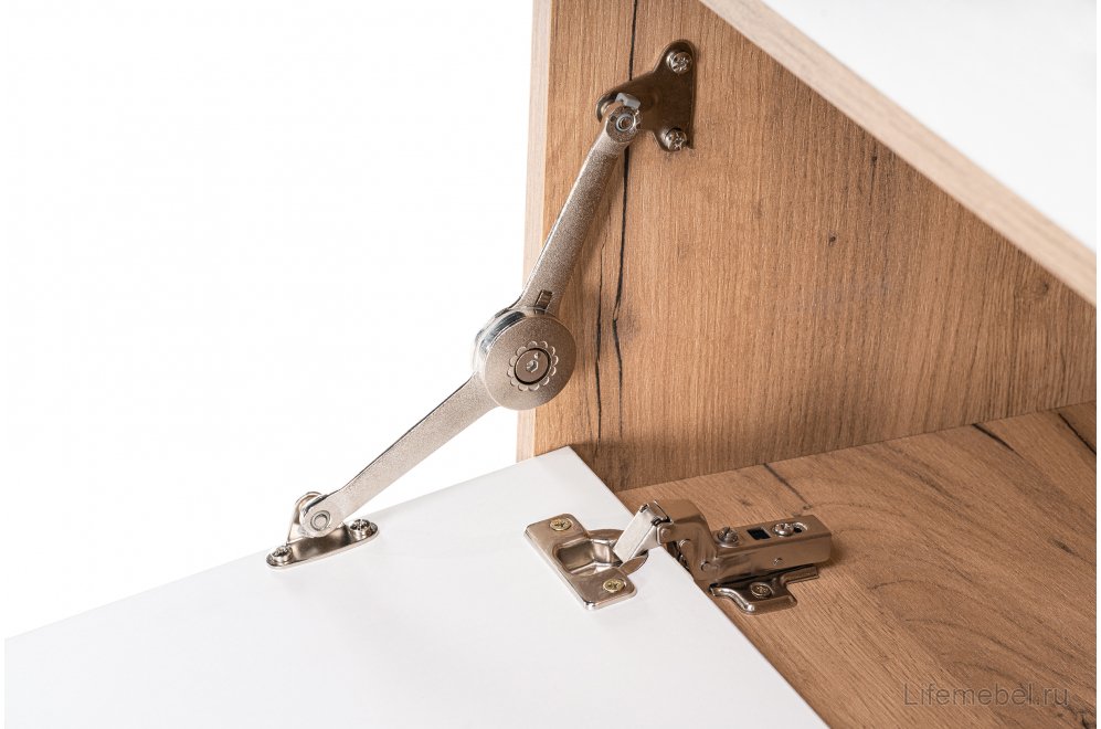 Обувница Эго Об-1 на ножках дуб крафт золотой / белый глянец