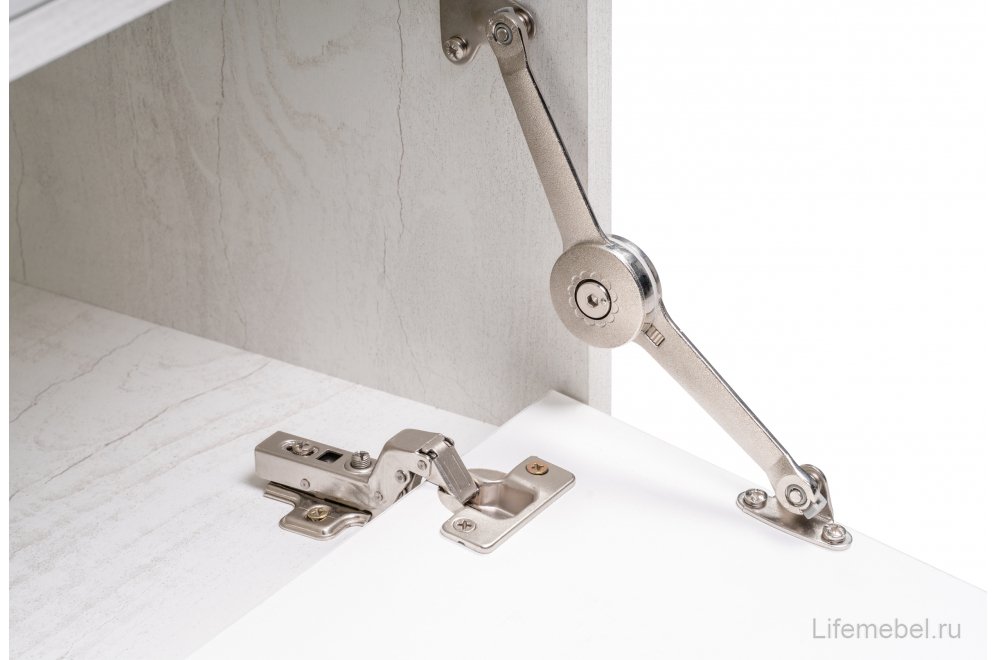 Обувница Эго Об-1 на ножках бетон светлый / белый глянец