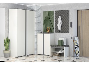 Тумба для обуви Иннэс-12 миндаль / графит