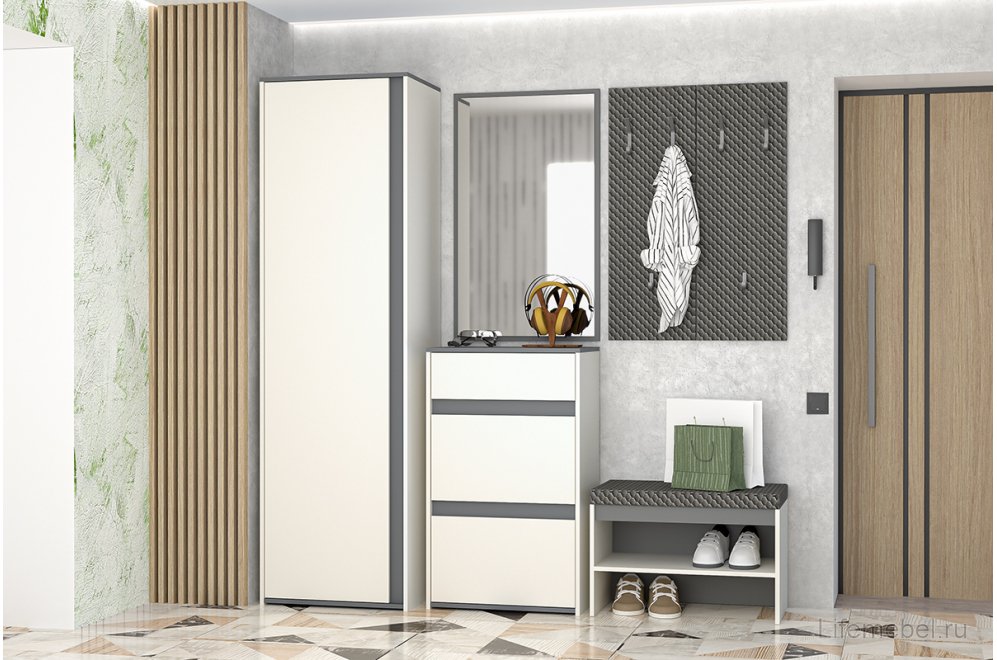 Обувница Иннэс-12 миндаль / графит