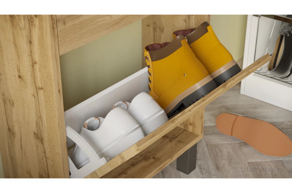 Обувница Хигс ТО02 дуб вотан / черный