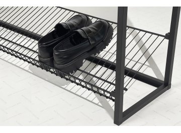 Тумба для обуви Крафт 2 черный муар / белый