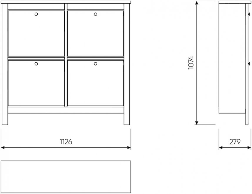 Обувница Сага 113х108 белая