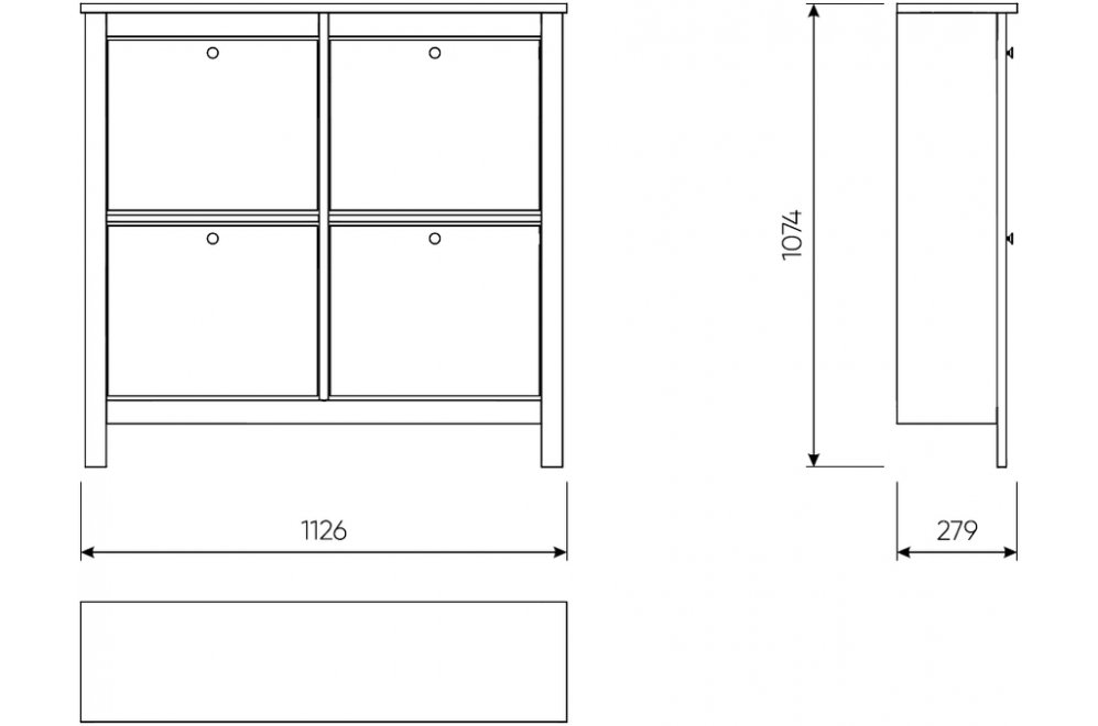 Обувница Сага 113х108 серая