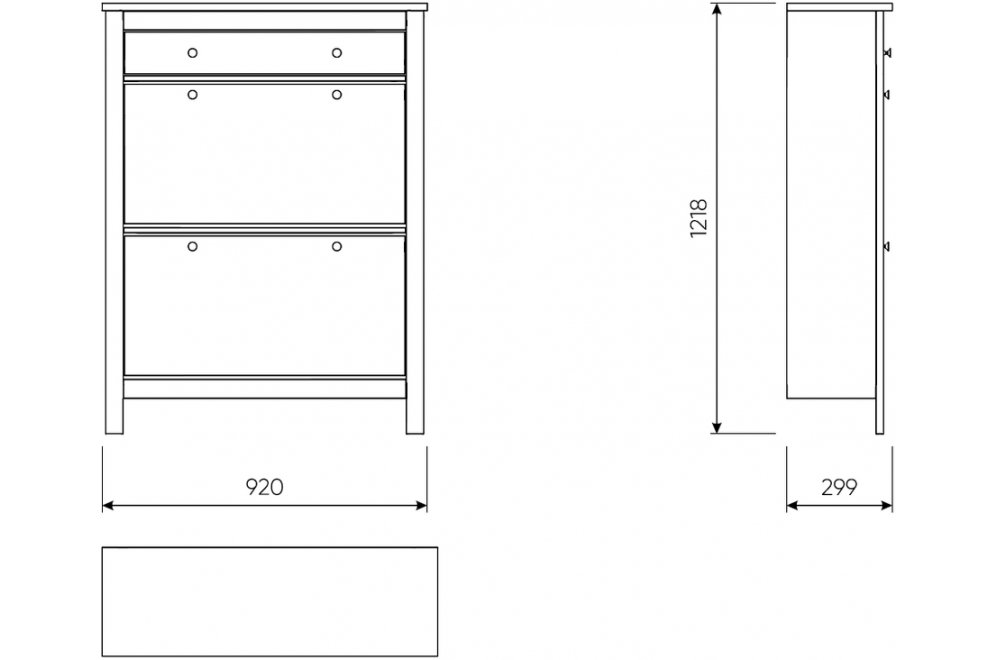 Обувница Сага 92х122 белая