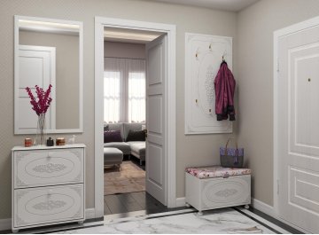 Тумба для обуви Ассоль АС-45 белое дерево