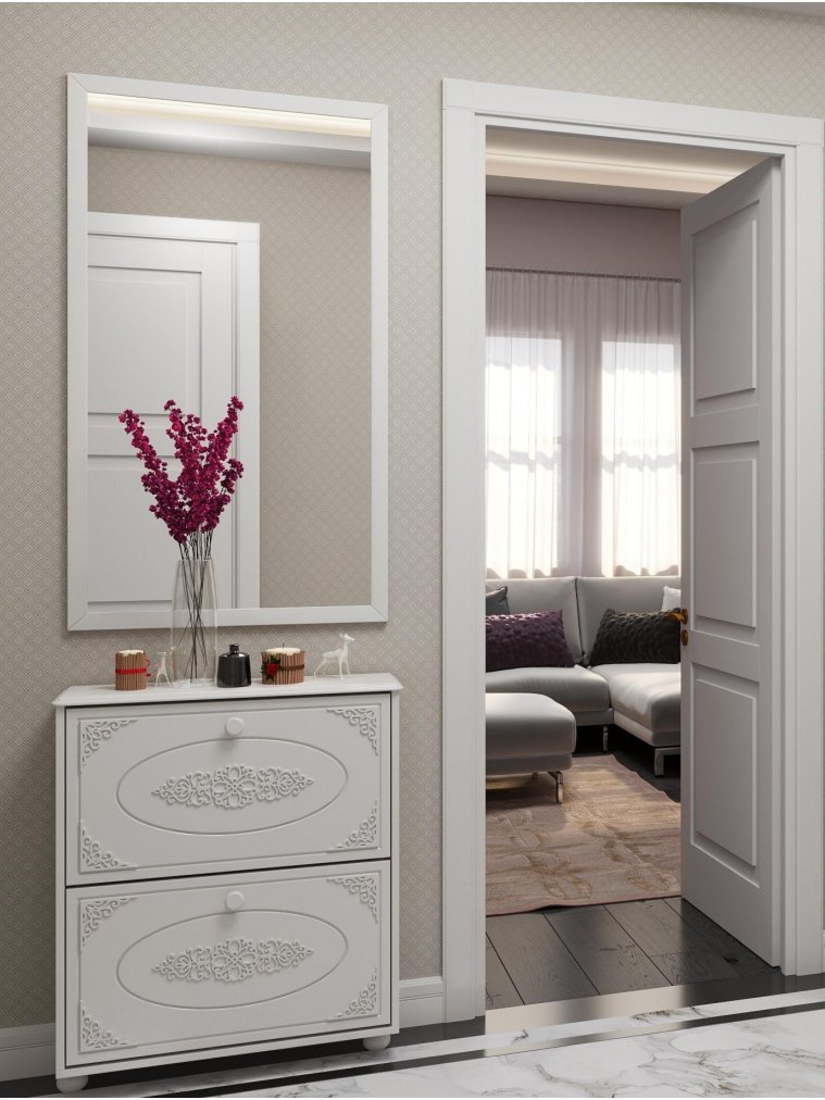 Обувница Ассоль АС-45 белое дерево