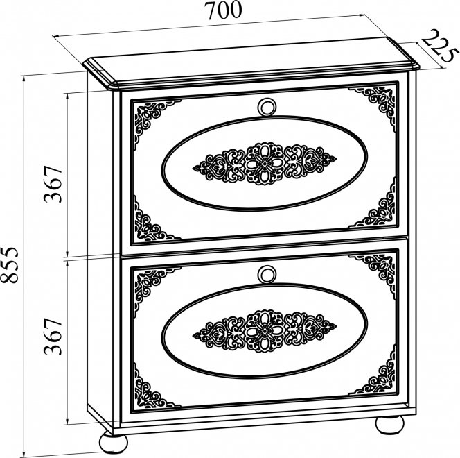 Обувница Ассоль АС-45 белое дерево
