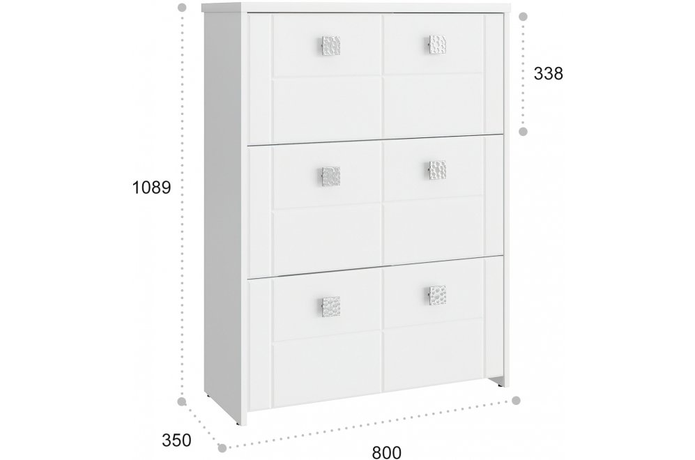 Обувница Изабель ИЗ-55К белое дерево
