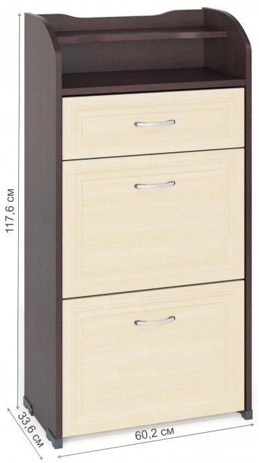 Обувница ТОФ-6 венге / дуб молочный