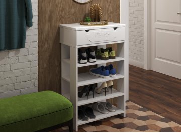 Тумба для обуви ДримСтар ДС-21 белое дерево