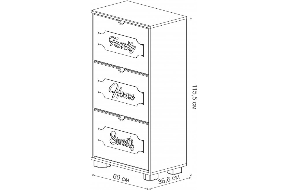 Обувница ДримСтар ДС-23 белое дерево