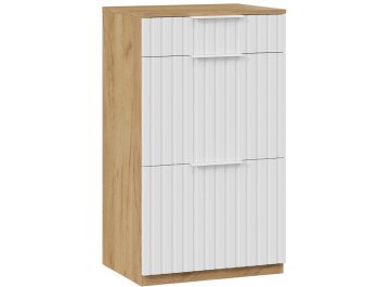 Тумба для обуви Хилтон 550 исполнение2.1 комбинированная дуб крафт золотой / белый матовый