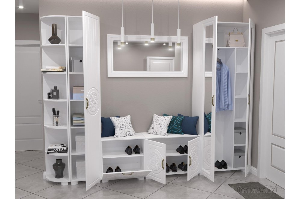 Обувница Монблан МБ-32К белое дерево