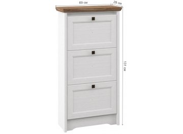 Тумба для обуви Тиволи МН-035-29 белый структурный / дуб стирлинг