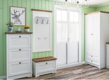 Тумба для обуви Тиволи МН-035-29 белый структурный / дуб стирлинг