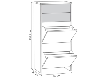 Тумба для обуви Туск дуб гранж песочный / интра