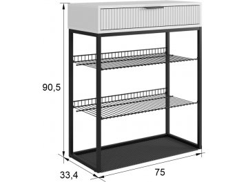 Тумба для обуви Вельвет дуб крафт золотой / акация светлая / черный муар