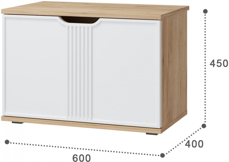 Тумба Эмилия ЭЛ-4 дуб крафт золотой / меренга