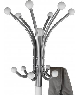 Напольная вешалка Д 2 металлик / белый