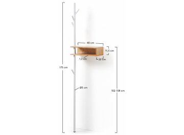 Вешалка настенная Belgrad белый / натуральный
