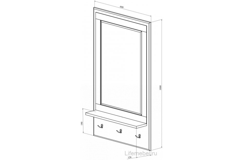 Настенная вешалка ДримСтар-004 белое дерево комплектация 1