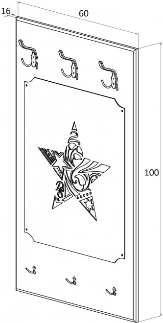 Настенная вешалка ДримСтар ДС-31 белое дерево