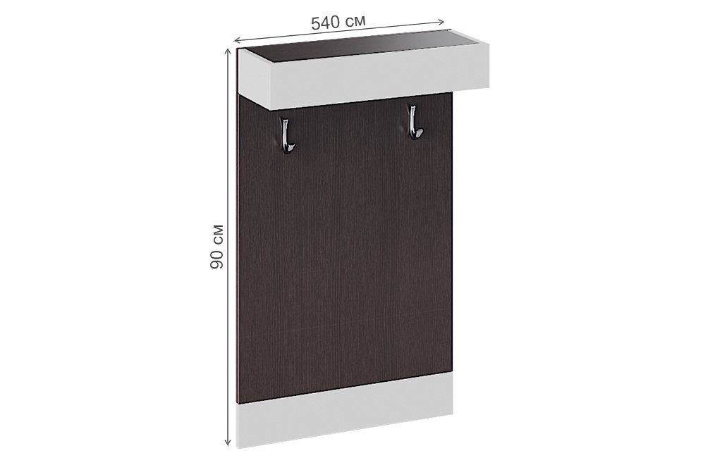 Вешалка настенная Фьюжн венге линум / белый глянец