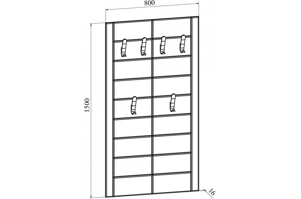 Настенная вешалка Изабель ИЗ-80 белое дерево