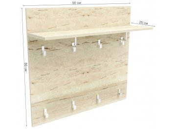 Вешалка настенная Мале ПМ-10 дуб галифакс белый