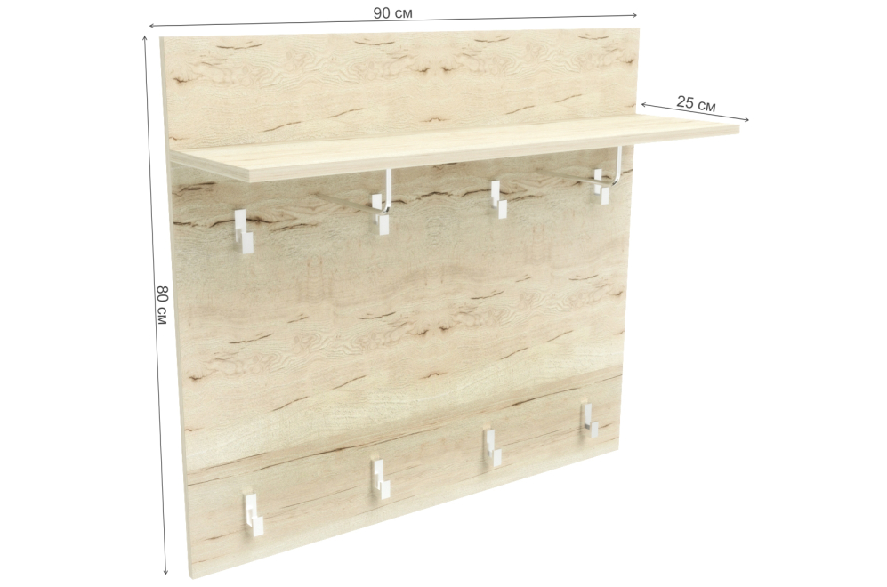 Настенная вешалка Мале ПМ-10 дуб галифакс белый