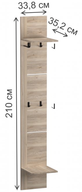 Настенная вешалка Юта дуб мария