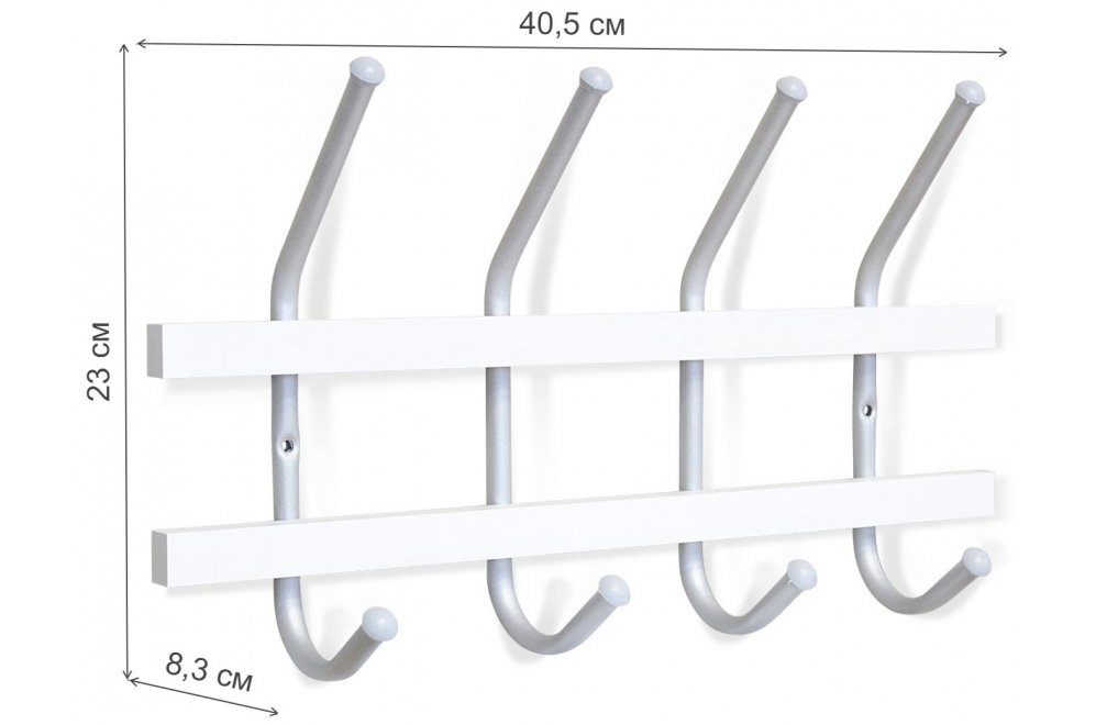 Настенная вешалка SHT-WH11 беленый / алюминий металлик