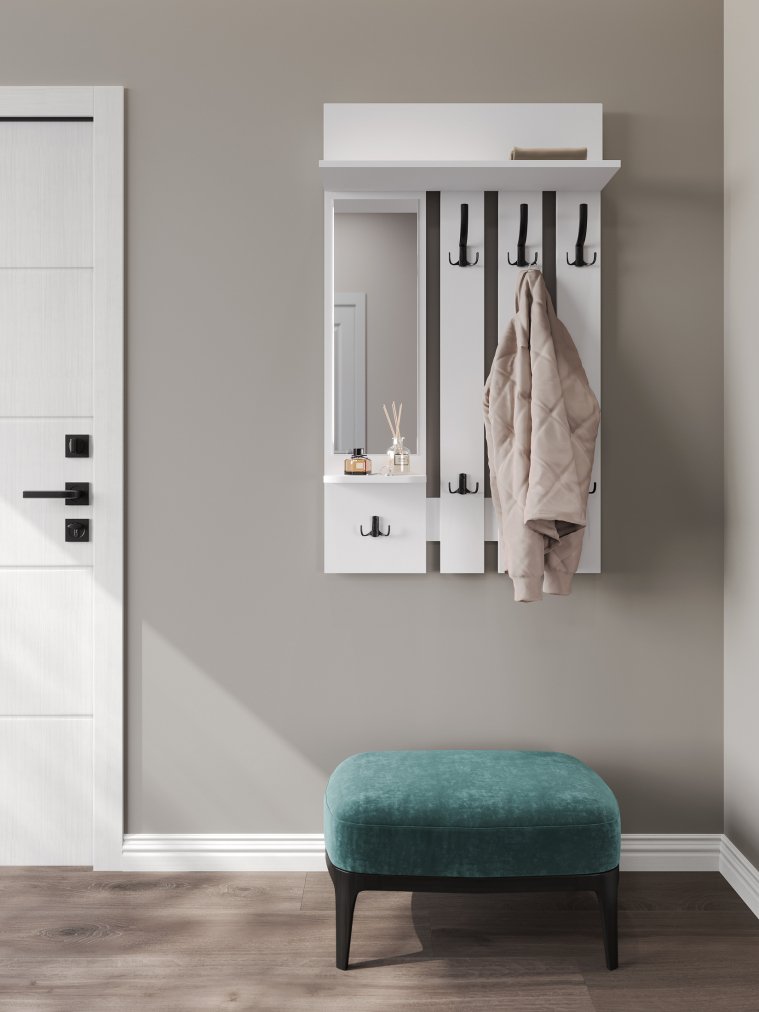 Настенная вешалка ВН-10 белый структурный / меренга