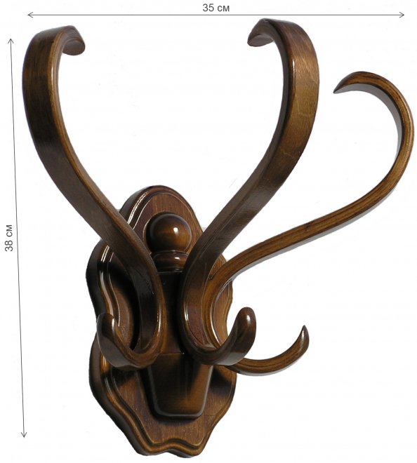 Вешалка настенная В 3Н средне-коричневый